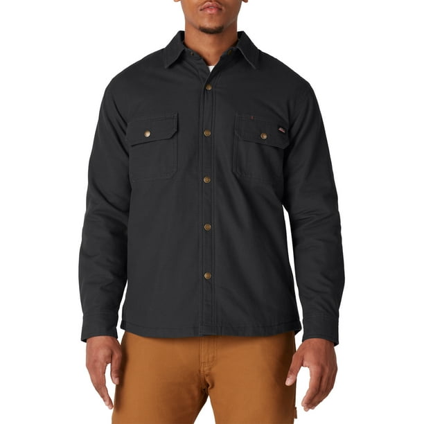 Genuine Dickies Men's Flannel Lined Midweight Canvas Outerwear Shirt ...