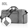 thumbnail image 1 of Bolsa de Viaje de 80L, Bolsa de Lona Extra Grande de 28", Bolsa de Fin de Semana Plegable con Compartimento para Zapatos, Bolsa Impermeable y Resistente a Desgarros para Hombre y Mujeres, 1 of 8