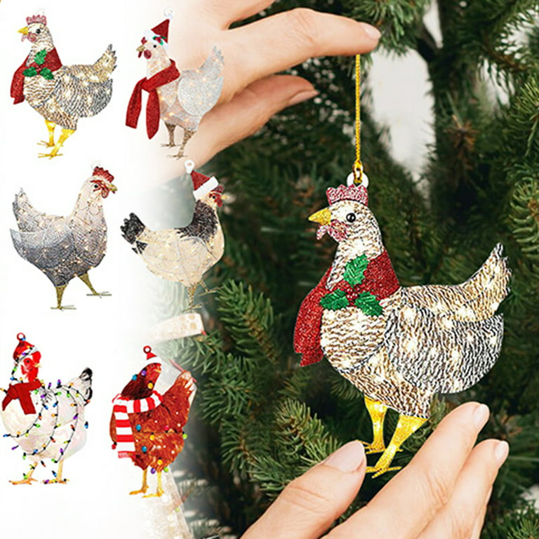 Funny Christmas Chicken Ornament Hanging Christmas Tree Ornaments
