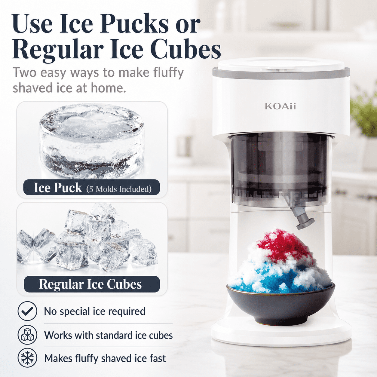 Snow Cone Machine - Electric Shaved Ice Maker for Home, Parties & Kids - Makes Slushie Ice Treats