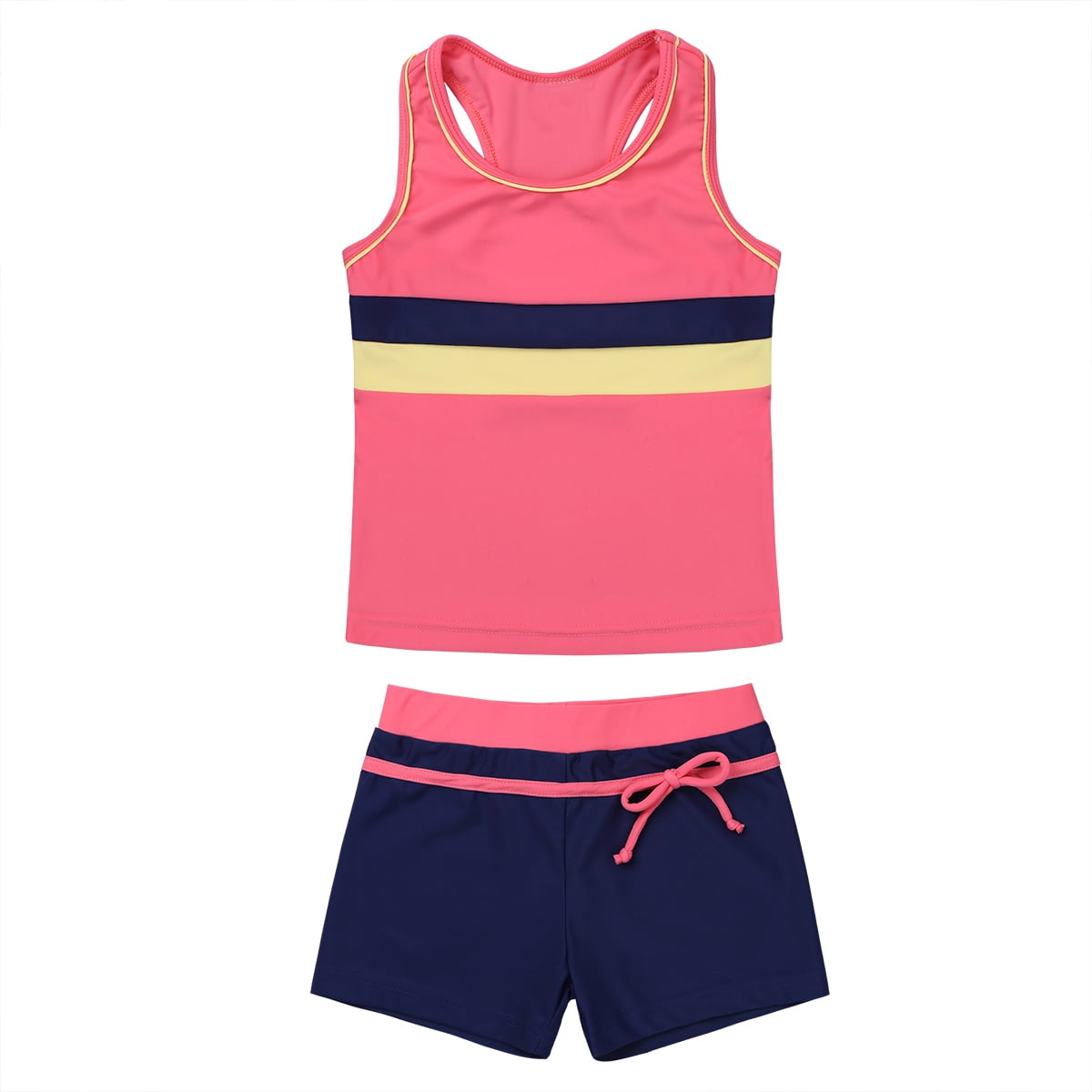 DPOIS Little Girls' Kids Summer Two Piece Boyshort Tops Tankini Kids