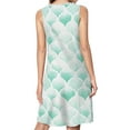 thumbnail image 2 of Green Morocco Watercolor Modern Geometric Art Spring Summer Dresses for Women Fashion T-shirt Dress Casual Sleeveless Loose Sundress with Pockets, 2 of 5