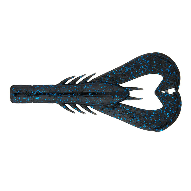 Googan Krackin' Craw 4'' Black Blue Flake 7pk Soft Plastic Fishing Lure 