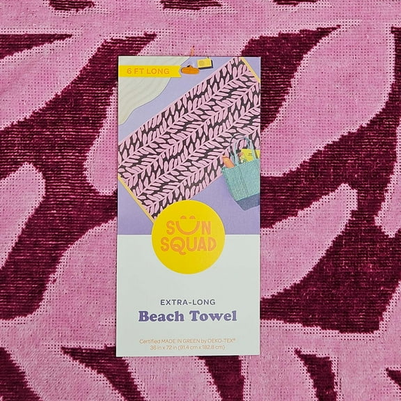 Beach Towel, Oversized Pink Red - 2 Pack 36x72