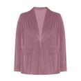 thumbnail image 6 of XPMWRP Women's Velvet Blazer Jackets Casual Long Sleeve Solid Color Lapel Collar Coats Work Office Suit Fall Winter Jackets Pink XL, 6 of 7