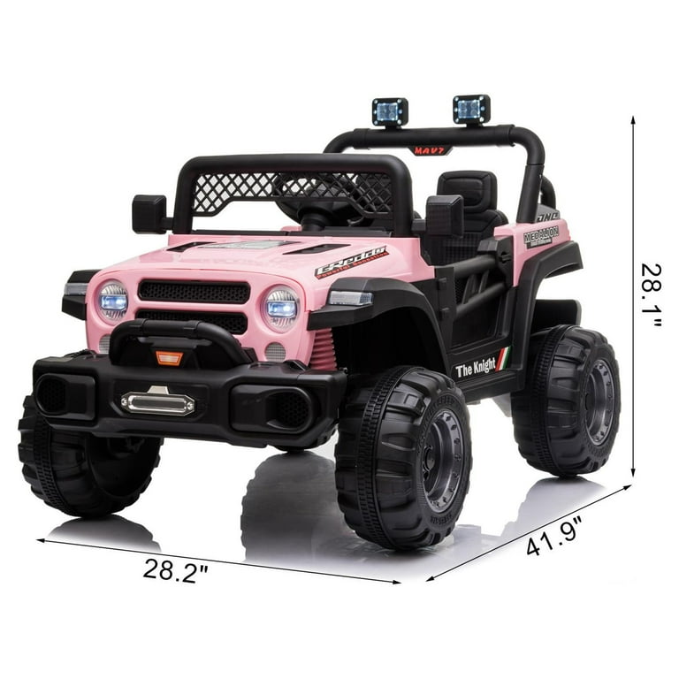 Ktaxon Ride on Truck Dual Drive Electric 12V Battery Powered Kids Toddler Motorized Off Road Vehicles Toy Car Pink