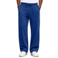 thumbnail image 2 of Men's Baggy Sweatpants Wide Leg Elastic Waist Drawstring Athletic Loose Jogger Outdoor Travel, 2 of 7