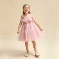 thumbnail image 2 of Mercatoo Toddler Baby Girl Lace Sleeveless Dress Solid Bow Dress Princess Puffy Wedding 𝐏𝐚rty Prom Dresses for Little Girls, 2 of 9