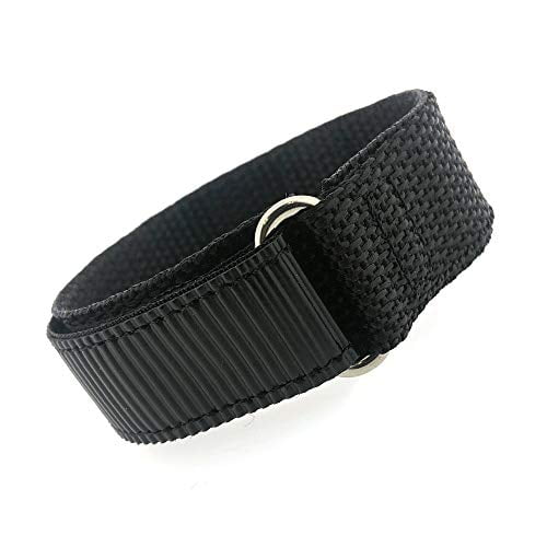 Watch Band Nylon One Piece Wrap Sport Strap Black AdjustableHook and Loop 16mm Walmart