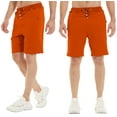 thumbnail image 6 of Tyhengta Mens Shorts Casual Comfortable Workout Shorts Drawstring Zipper Pockets Elastic Waist Orangered 32, 6 of 8