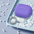thumbnail image 4 of for Airpods case Clear,Shockproof Clear Case for AirPod 1st & 2nd Gen case,Full Protective Soft TPU Drop Protection Accessories Case with Keychain Charging Case for Women Girls Men,Purple, 4 of 6