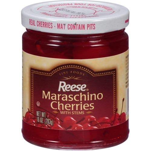 Reese Maraschino Cherries with Stems, 10 oz, (Pack of 12) by Reese Products