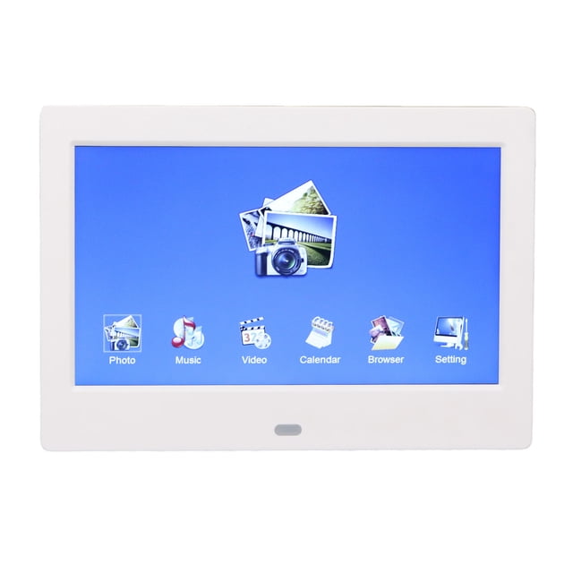 Digital Picture Frame 7 Inch Electronic Photo Frames with Stereo Speakers, Clock, Calendar, Timer Circuit, Many Image Change and Playback Modi
