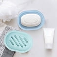 thumbnail image 6 of CoreLiving Removable Drainer Soap Dish, Plastic Shower Soap Holder, Double Compartment Blue Soap Container for Bar Soap, 2-Pack, 6 of 9