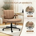 thumbnail image 4 of Modern Home Office Chair, Upholstered Fabric Criss Cross Swivel Desk Chair with Smooth Wheels, Adjustable Height Computer Chair for Study, Work & Gaming, 4 of 7