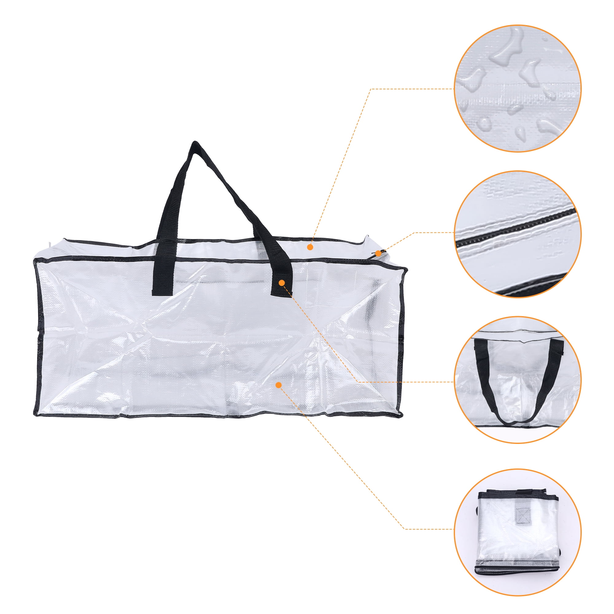 Unique Bargains Clothes Storage Moving Bags for Closet Organizers Clear 29x13x14.5in