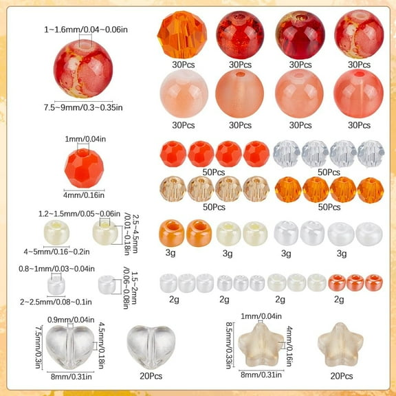 1set Glass Beads Mixed color 2~9x2~9x2~9mm Hole: 0.9~1.6mm