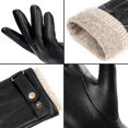 thumbnail image 3 of Mens Winter Gloves Leather Cashmere Touchscreen - Thermal Gifts For Dad Gift, 3 of 5