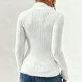 thumbnail image 5 of Women's Criss Cross Front Sweater Wrap V-Neck Ribbed Knit Pullover (White, L), 5 of 5