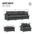 thumbnail image 7 of MODERNLUXE 94" Oversized Modular Sectional Sofa,U-Shape Sofa Couch with 2 Pillows,2 Ottomans,Chenille Fabric and Deep Seat,5 Seat Modular Sofa Couch for Living Room Apartment Office,Gray, 7 of 7