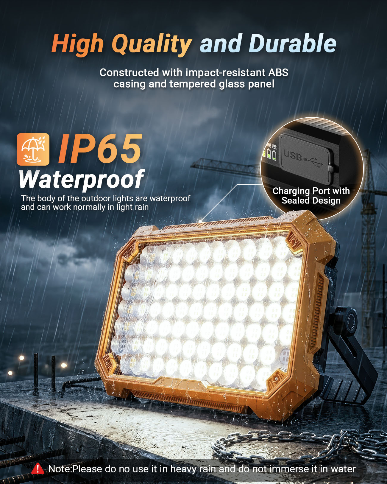 Lumdark Rechargeable LED Work Light 10000LM with Magnetic Base photo 6