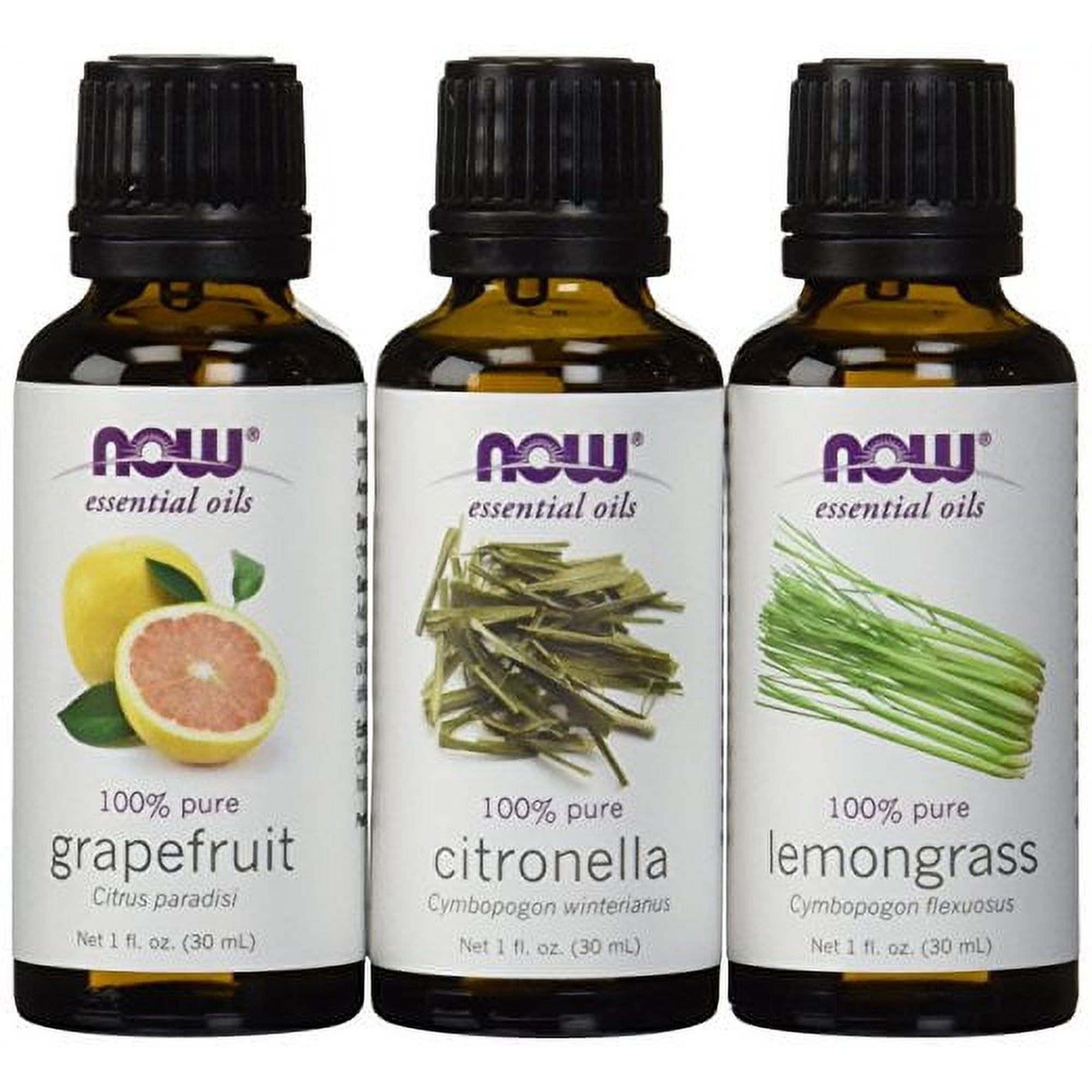 Now Foods Mosquito Repellent 3-Pack Variety, Citronella, Grapefruit, & Lemongrass Oil 1OZ Each