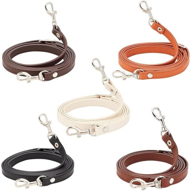 Correas de cuero ajustables para bolsos, disponibles en 5 colores, de 43 a 50 pulgadas. Correa de repuesto para bolso, asa y correas para bolso de mano con hebillas de platino.
