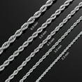thumbnail image 2 of GQ 2.3mm/3mm/4mm/5mm/6mm Stainless Steel Twisted Rope Chain Silver Color Necklace for Men Women 16 to 30 Inches, 2 of 6