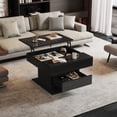 thumbnail image 3 of Noble House 360° Rotating Coffee Table,High-Gloss Lift-Top,Black, 3 of 7