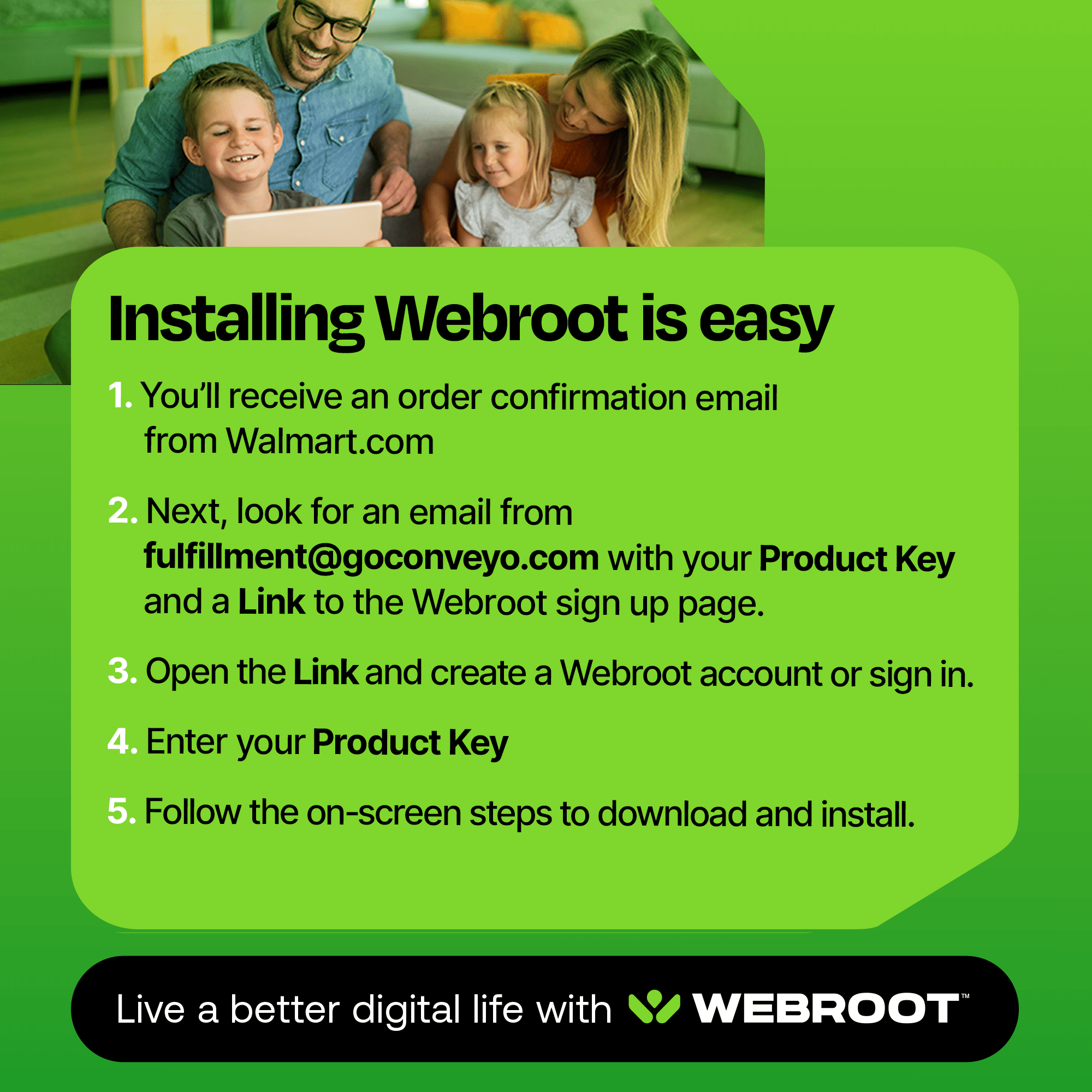 Webroot Antivirus Software for 3 Devices, 2 Year Subscription – Windows/MacOS [Digital Download]