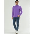 thumbnail image 4 of CamisePaHombres De Mangas Largas Cuello De Cisne Ajuste Delgado Casual Morado 48, 4 of 7