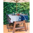 thumbnail image 3 of Fsddascl Blue Marble Outdoor Tablecloth - 60x102 Inch Rectangle Dining Table Cover, Modern Abstract Art Waterproof Outdoor Table Cloth with Umbrella Hole & Zipper for Picnic/Patio/Party, 3 of 7