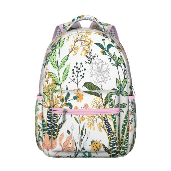 "Floral Design Backpack with Sunflowers - Cute Wildflowers Print School Bookbag for Women, Durable Waterproof College Backpack with Padded Laptop Compartment, Spacious"