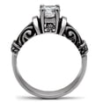 thumbnail image 4 of Womens Silver Rings High polished (no plating) Stainless Steel Ring with AAA Grade CZ in Clear TK082, 4 of 5