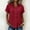 Red, variant on Women Short Sleeve Button Down Shirts Casual Tops Loose Fit Collared Blouses with Pockets