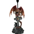 thumbnail image 5 of Red Gold Armored Dragon On Celtic Knotwork High Cross With Crystal Table Lamp, 5 of 9
