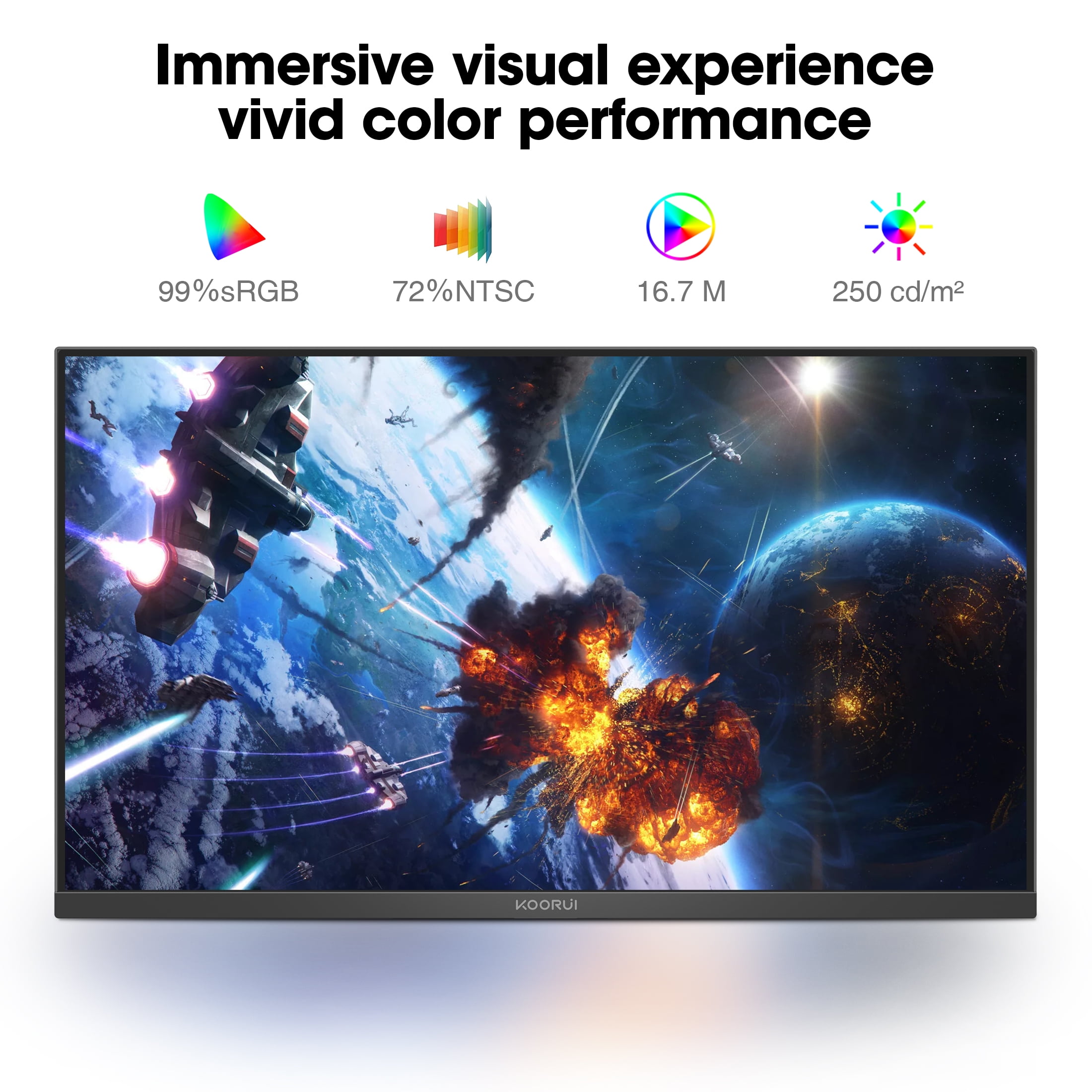 KOORUI 24'' IPS SCREEN Computer Monitor, FHD 1080p, VGA/HDMI Port