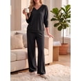 thumbnail image 3 of Cueply Lounge Sets for Women 2 Piece Outfits Fall Long Sleeve Knit Sweater Top Wide Leg Pants Loungewear Winter Matching Set, 3 of 8