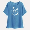 thumbnail image 4 of Women Summer Tops Cotton Blouses for Women Dressy Casual Sexy Womens V Neck T Shirts Loose Fit, 4 of 7