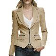 thumbnail image 1 of Blazers para las Mujeres Negocios Casual Manga Larga Solapa Cremallera Slim Fit Blazer de Trabajo, Chaqueta de Oficina Blazers de Negocios de las Mujeres, 1 of 8