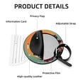 thumbnail image 4 of Retro Dog 2Pcs PU Leather Round Luggage Tags with Privacy Cover and Name ID Tag for Suitcase, Handbags, Backpacks, School Bags, 4 of 6