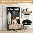 thumbnail image 6 of Giantex Hall Tree w/Bench, Coat Rack w/Shoe Cabinet, Space Saving Design, Black, 6 of 7