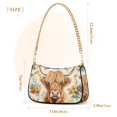 thumbnail image 3 of FORMRS Womens Shoulder Bag with Chain Strap Clutch Purse Cute Tote Handbag, Floral Cow, 3 of 7