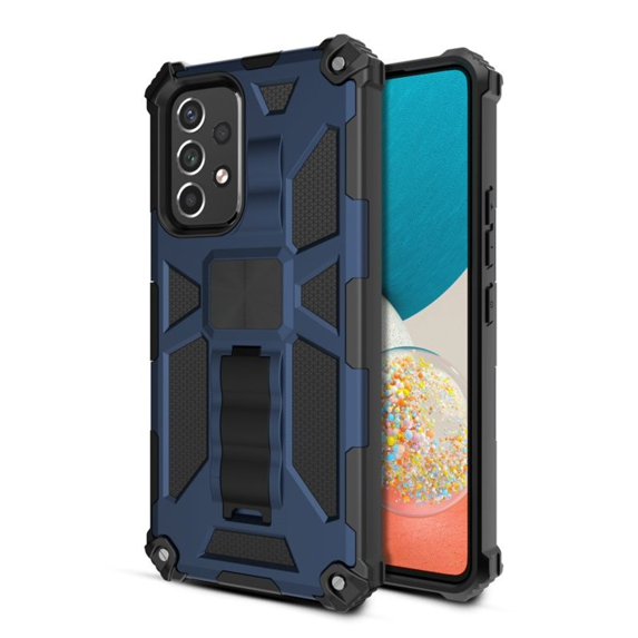 Sturdy Hybrid Protector Case Cover (with Stand) for Samsung Galaxy A53 5G - Ink Blue / Black