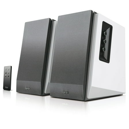 Restored Edifier R1700BT Bluetooth Bookshelf Speakers - Powered 2.0 Active White Silver Speaker - Certified (Refurbished)