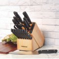 thumbnail image 4 of Farberware Edgekeeper 16-piece Triple Rivet Block Set with Built in Knife Sharpener, Natural, 4 of 15