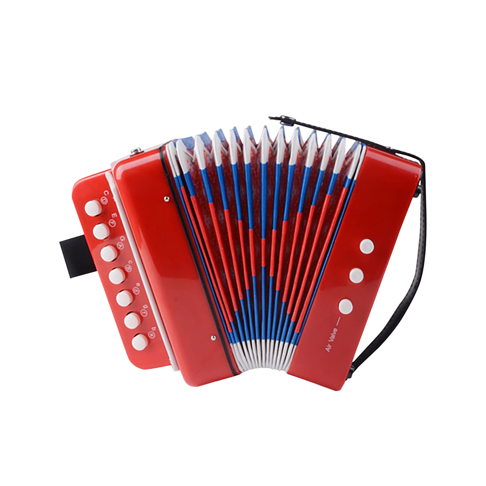 COM1950s Acordeones Para Adultos- Kids Accordion,Childrens Hexagonal Accordion Pushbutton Accordion 10 Keys with Shoulder Strap Pull Accordion Musical Instrument Beginner for Adults and 3+Years Kids