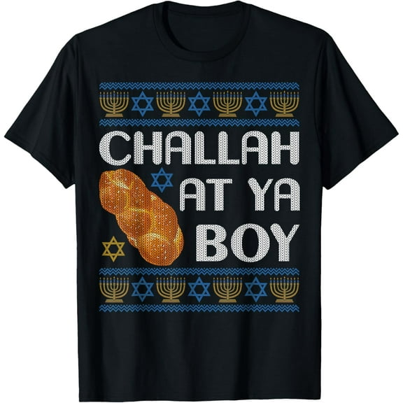 Hanukkah Ugly Sweater Jewish Challah At Ya Boy Chanukah Kids T-Shirt