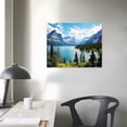 thumbnail image 3 of Nawypu Glacier National Park Wall Art Lake Mountains Pictures Framed Canvas Prints Artwork for Living room Bedroom Office Ready to Hang20x16in, 3 of 4