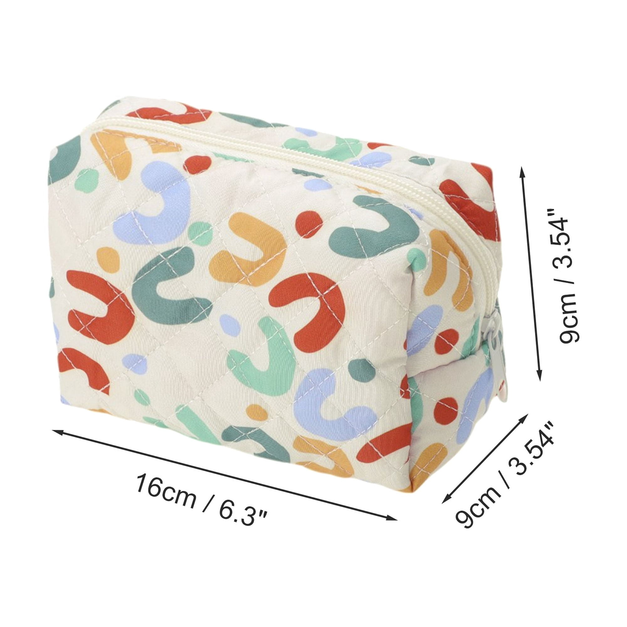 Unique Bargains Quilted Square Flowers Makeup Bags Assorted Color 1 Piece for Travel